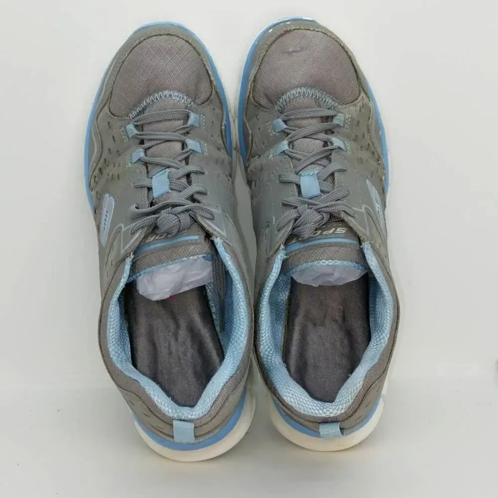 Skechers Sport Women's Pre-owned Gray Lace Up Sneakers - sz. 8 1/2